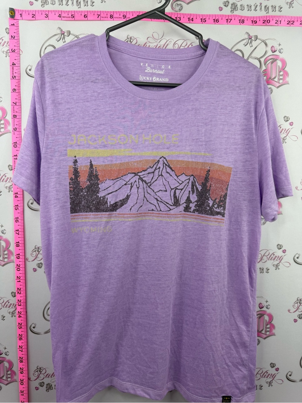 Lucky Brand Venice burnout tshirt Jackson Hole Graphic Tee - Lavender